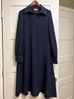 CO Collections Navy Blue Collard Dress